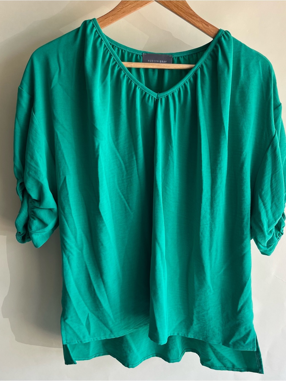 Hudson Gray Blouse Green Sz Sm 3/4 Sleeves EUC Women’s Shirt Top